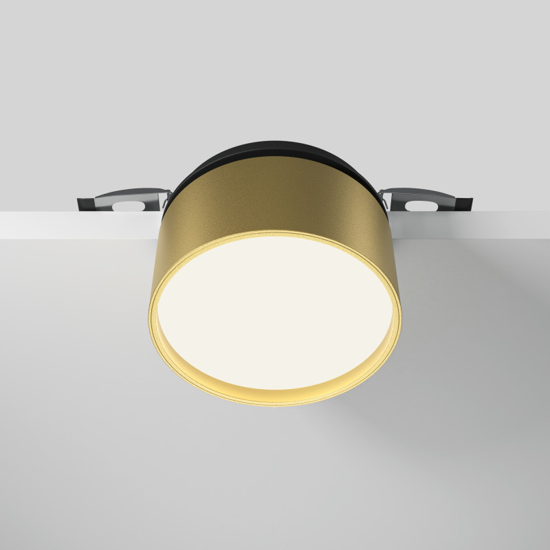 Встраиваемый светильник 8,5*8,5*6,6 см LED, 12W, 4000К, Maytoni Technical ONDA DL024-12W-DTW-BMG золото матовое