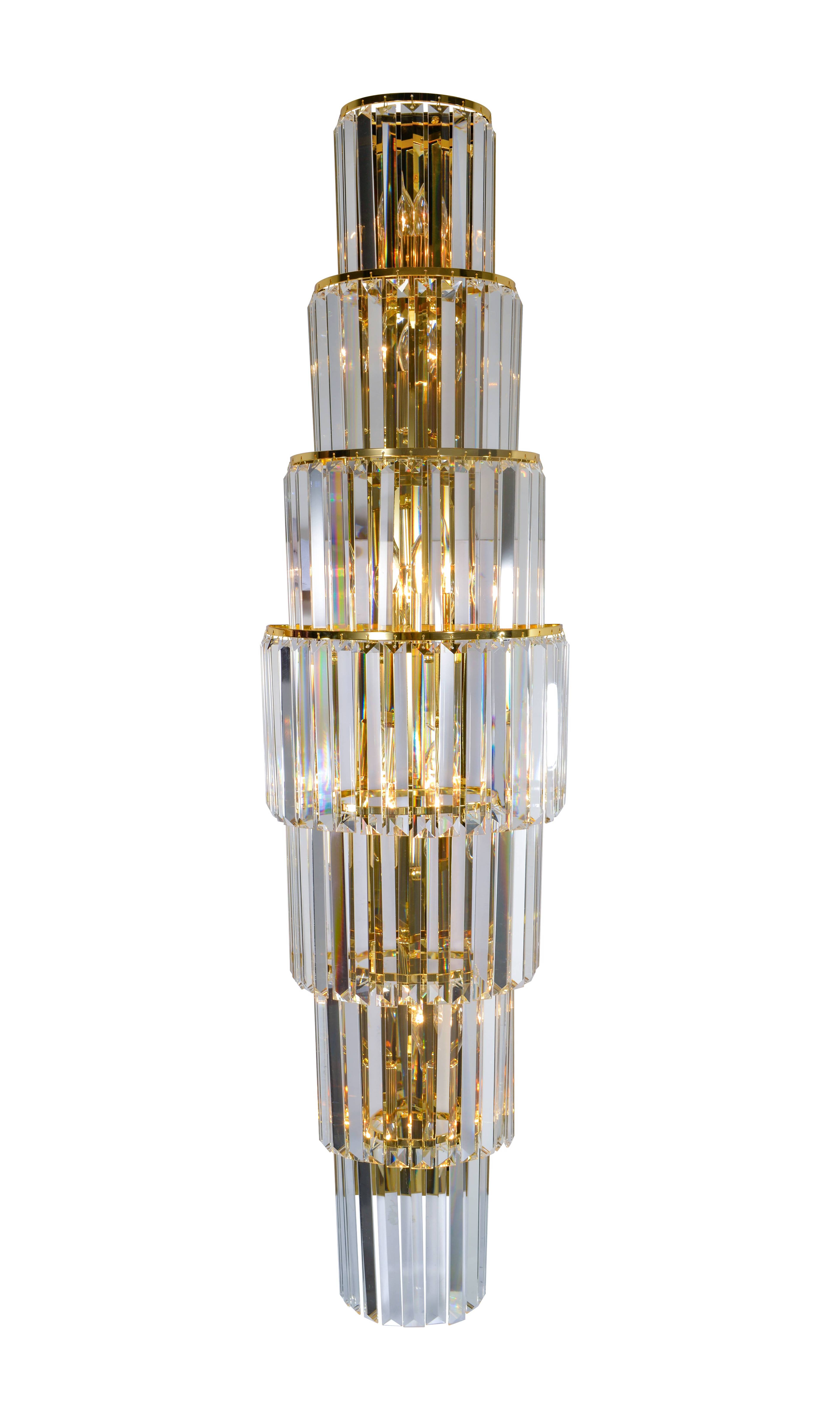 Бра 300*1200, 8*E14, 40W NewRgy Cristallo W2799E/8A GOLD H+CLEAR, GOLD H+CLEAR