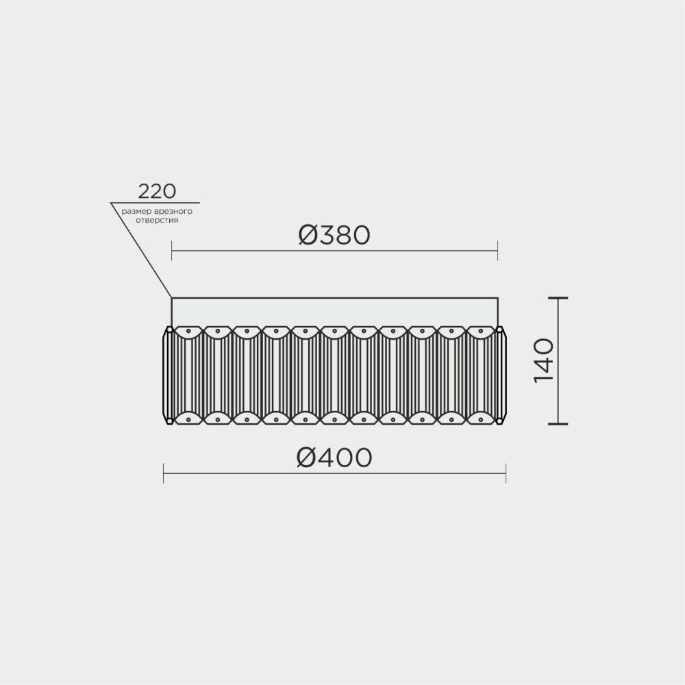 Потолочный светильник 40*15 см, LED 48W, 3000-6000K MODELUX ML.2305.400 CR хром