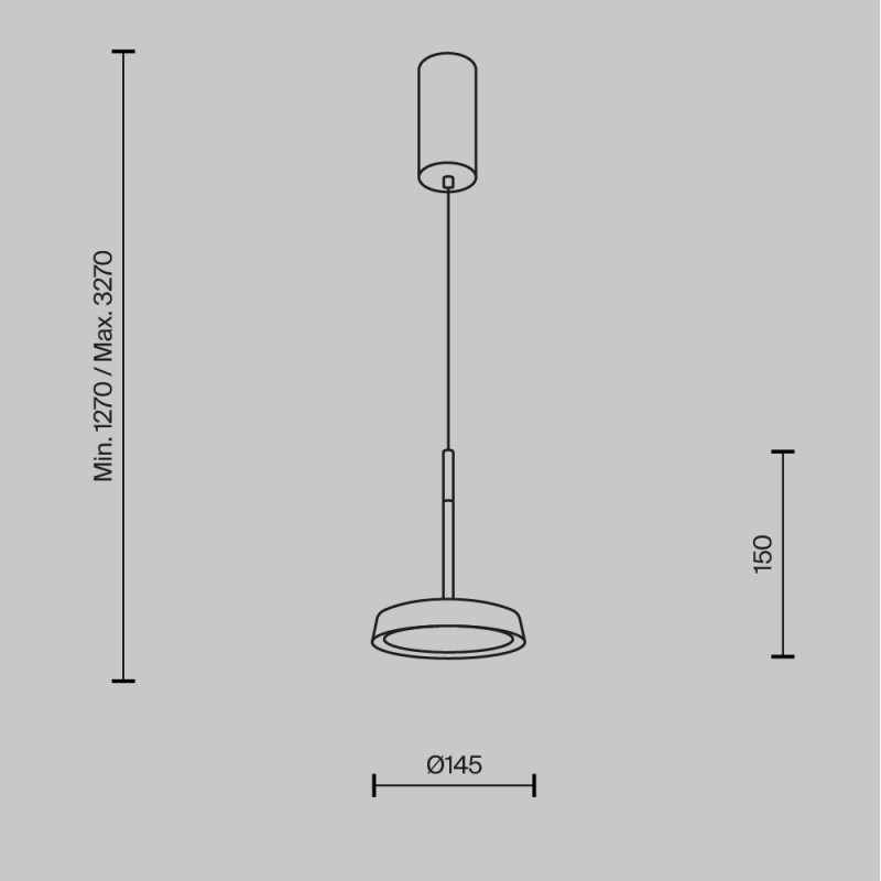 Подвесной светильник 15,3*327 см, LED, 12W, 3000К, Maytoni El MOD041PL-L15GB3K черный