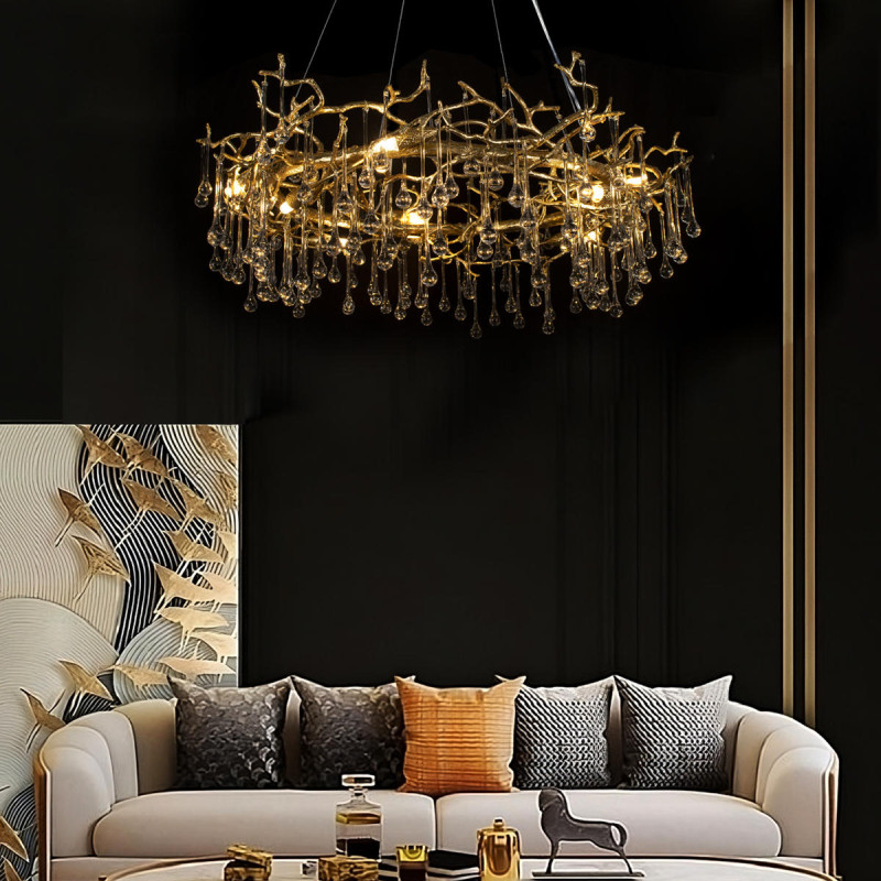 Подвесная люстра 80 см, 8*G9 золото Loft It Bijout 10068/800 GD