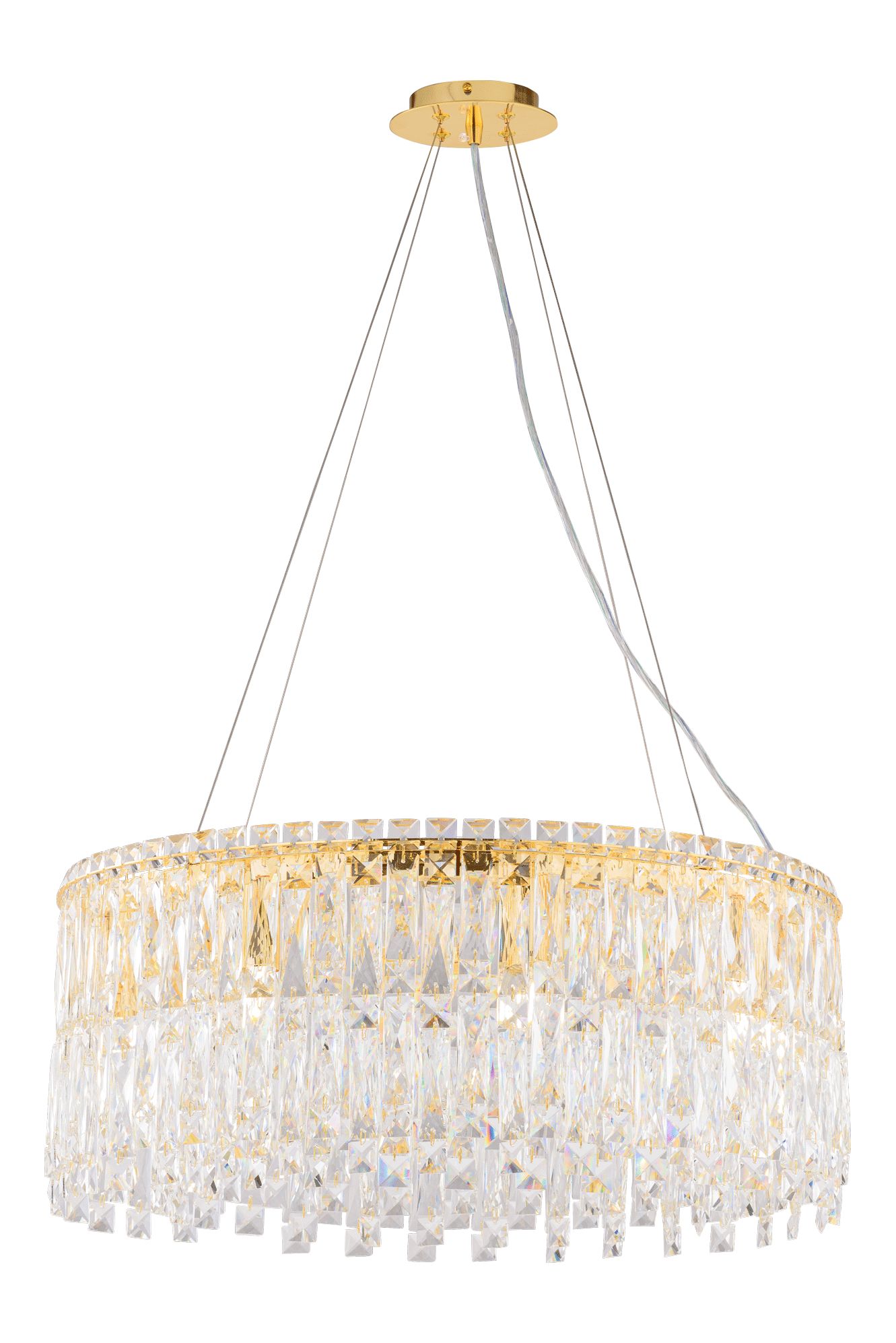 Люстра 600*250, 8*E14, 40W NewRgy Cristallo F53-ф600*H250 H GOLD, H GOLD