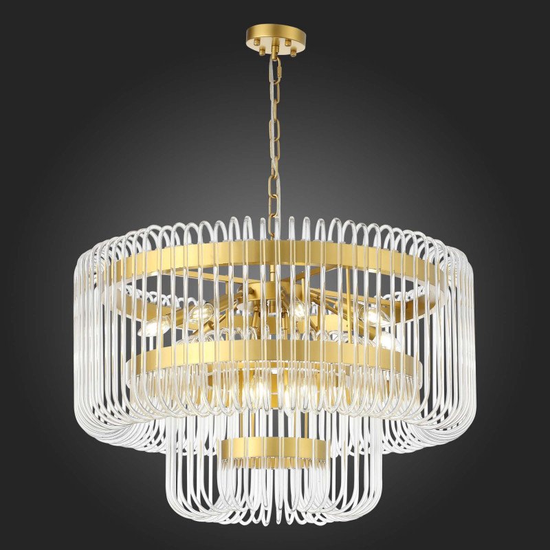Люстра подвесная 80 см, 480W, ST LUCE GROSSETO SL1228.203.12 Золотистый