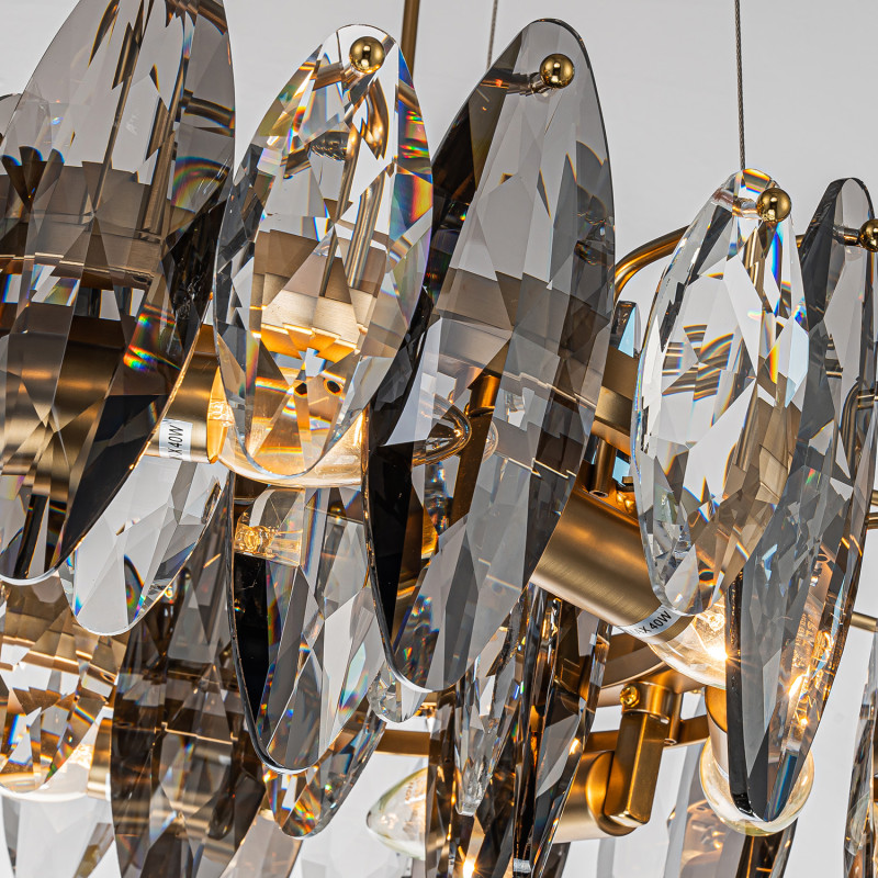 Подвесная люстра 50*130 см, 8*E14, 320W, Favourite Glans 4303-8P латунный