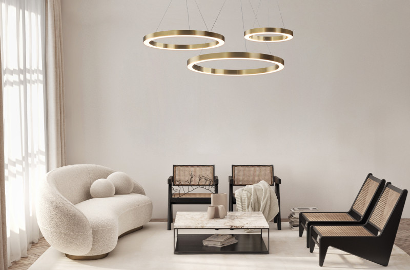 Светильник 80 см, 60W, 4000K Maytoni Saturno MOD415PL-L60BS4K, латунь
