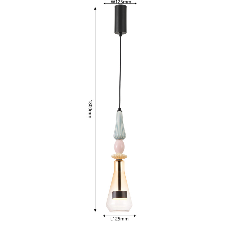 Подвесной светильник 12,5*180 см, LED, 9W, 4000К, Favourite Dolci 4465-1P черный