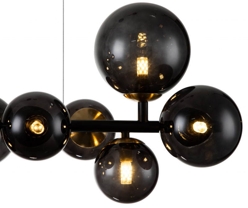 Подвесной светильник 800*290*315/1200 мм, 10*G9 чёрный Indigo Molecola V000196, 11018/10P Black