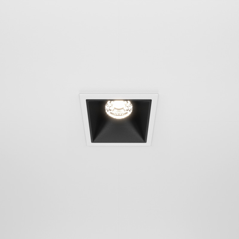 Светодиодный светильник 7 см, 10W, 4000K, Maytoni Downlight Alfa LED DL043-01-10W4K-SQ-WB, белый-черный
