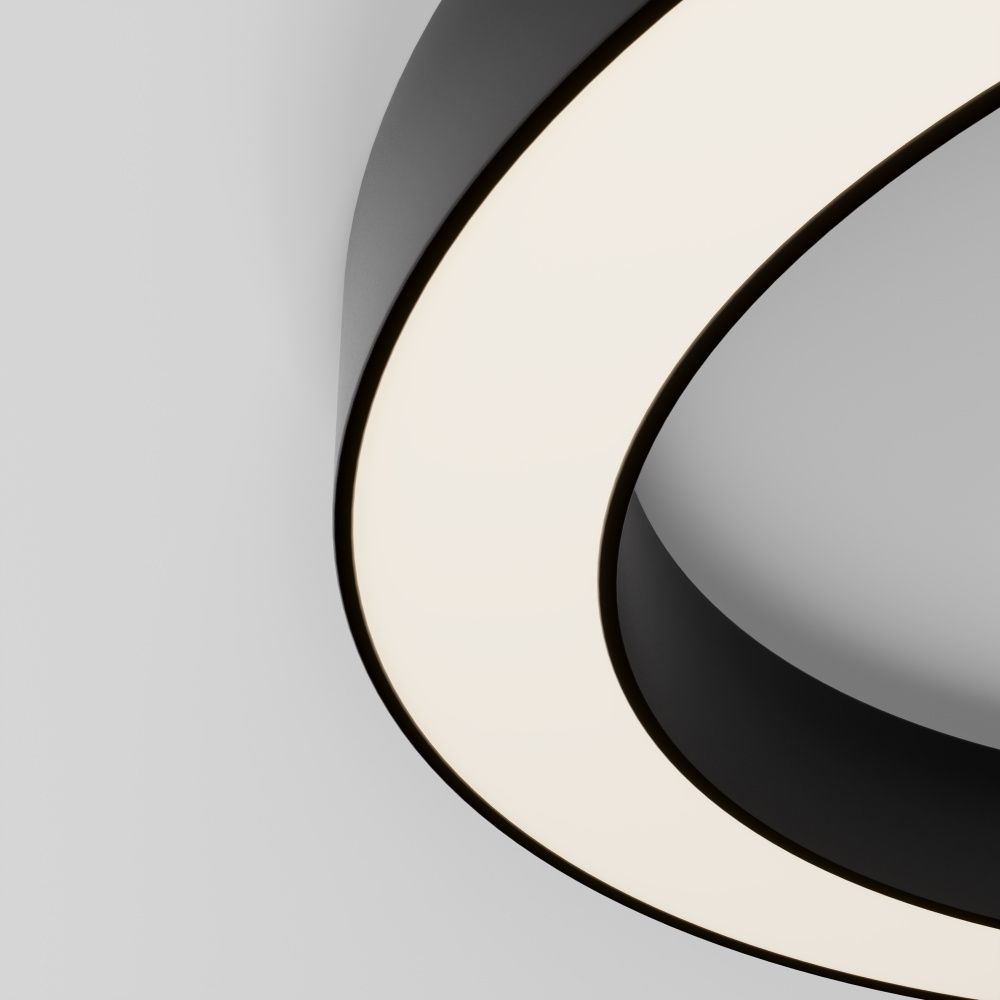 Потолочный светильник 60*6 см, *LED*45W, 3000K, Maytoni Lua C093CL-45W3K-B, Черный