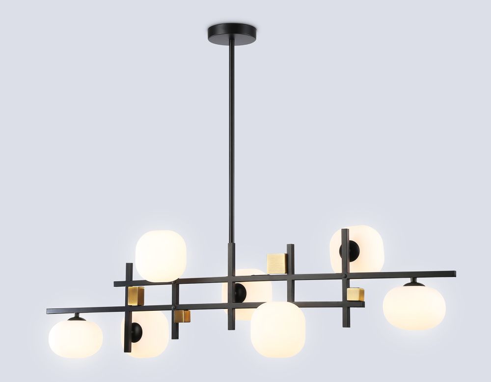 Светильник на штанге 110*24*30-149,5 см, 7*G9*28W, K, Ambrella Light High Light LH51017, черный, латунь