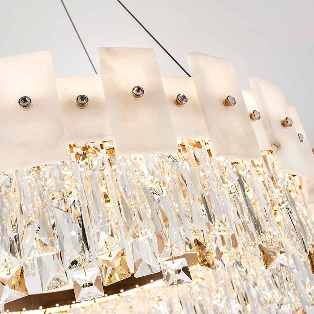 Подвесная люстра 60*50/100 см, LED 43W MODELUX premium ML.6980.600P GD золото