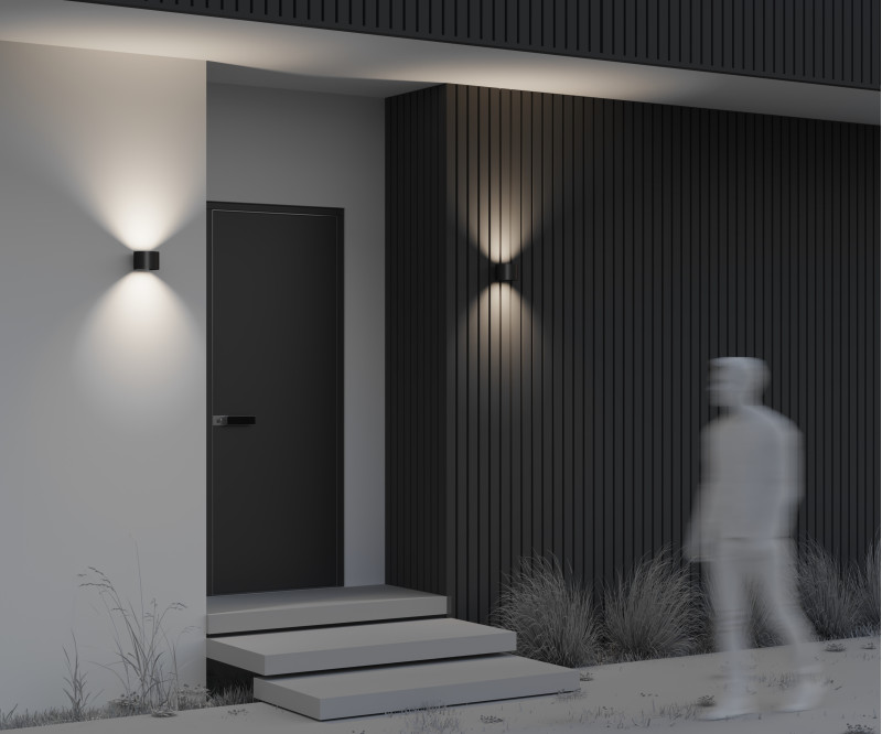 Уличный настенный светильник Maytoni Fulton O573WL-L6B, черный/матовый