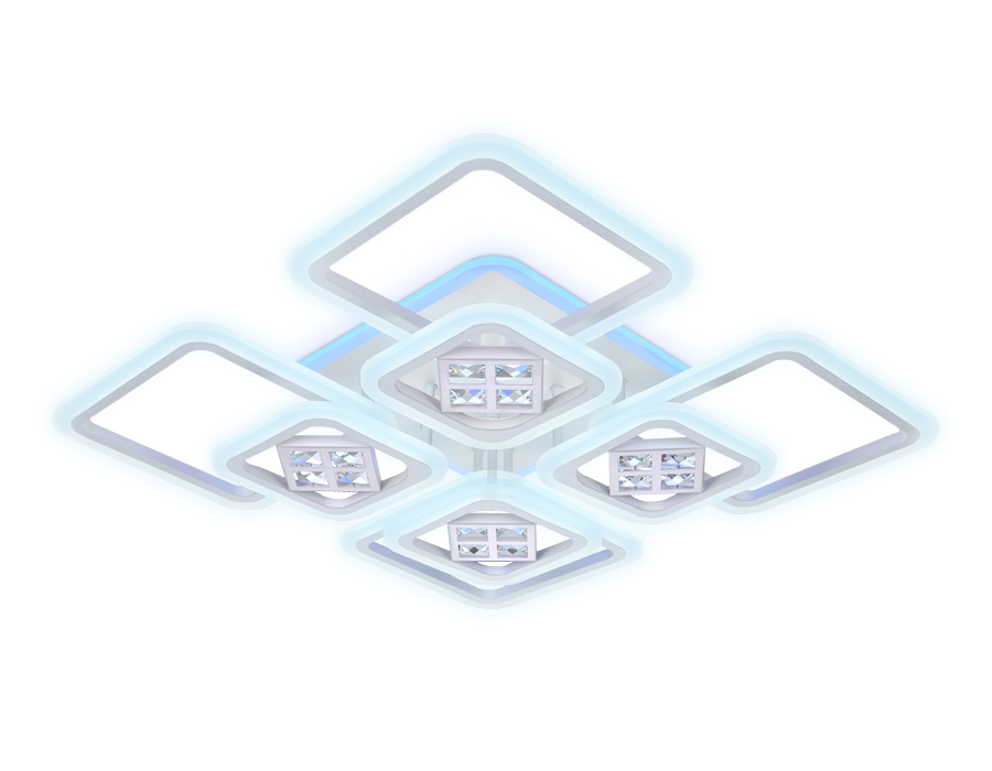 Светильник 82*82*12 см,  176W, 3000К, белый Ambrella Acrylica Ice FA289