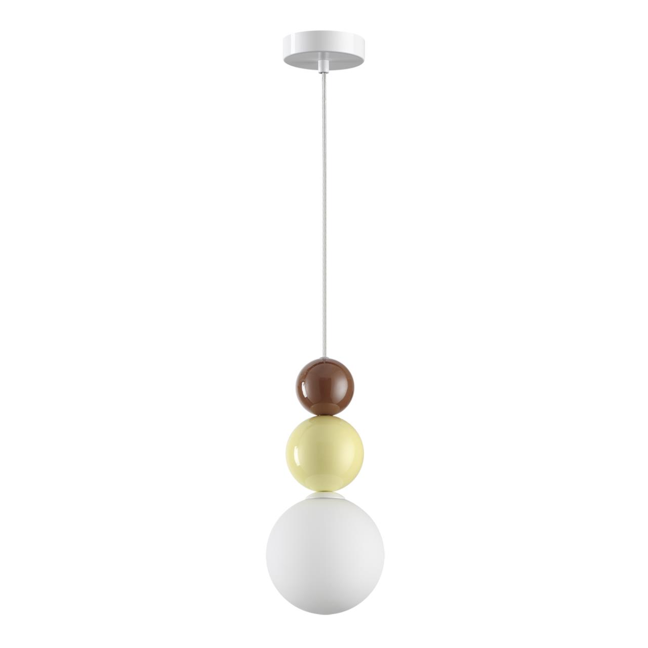 Подвесной светильник 12*120 см, 1*G9 Lumion BONBONES 6557/1 белый, коричневый, персиковый