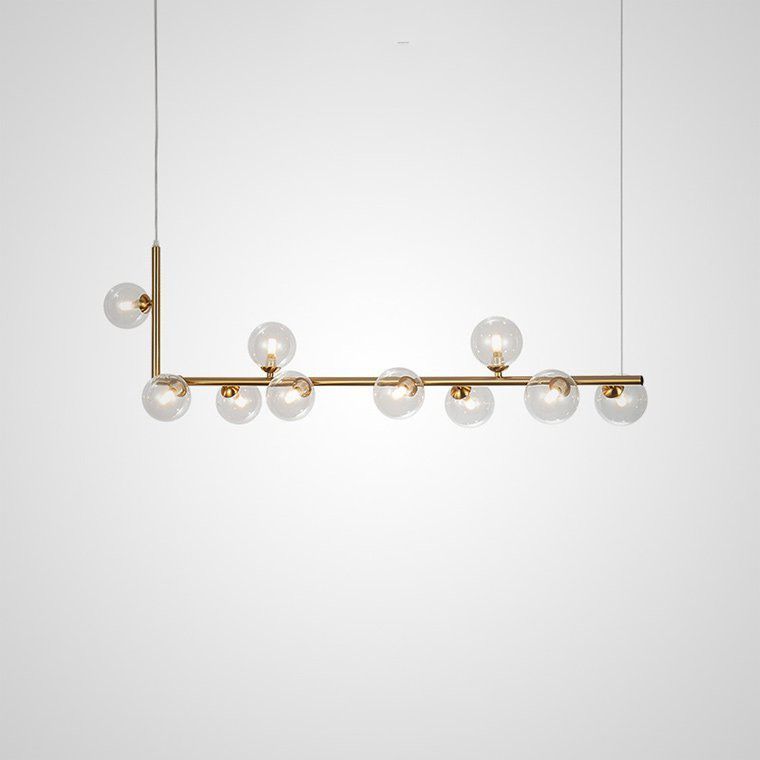 Подвесной светильник LINDA LONG *10*37,5 см, 6, 8, 10, 13*LED*6W, ImperiumLoft LINDA-LONG01, Чёрный, Золотистый, Серебристый