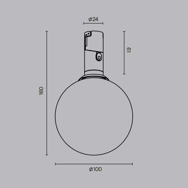 Трековый светильник FLEXITY 10*16 см, LED 5W 3000K 220° Maytoni Technical Luna TR208-1-5W3K-B черный