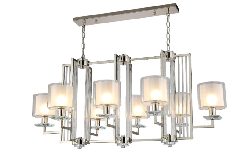 Люстра 108 см Crystal Lux NICOLAS SP8 L1000 NICKEL/WHITE никель/прозрачный