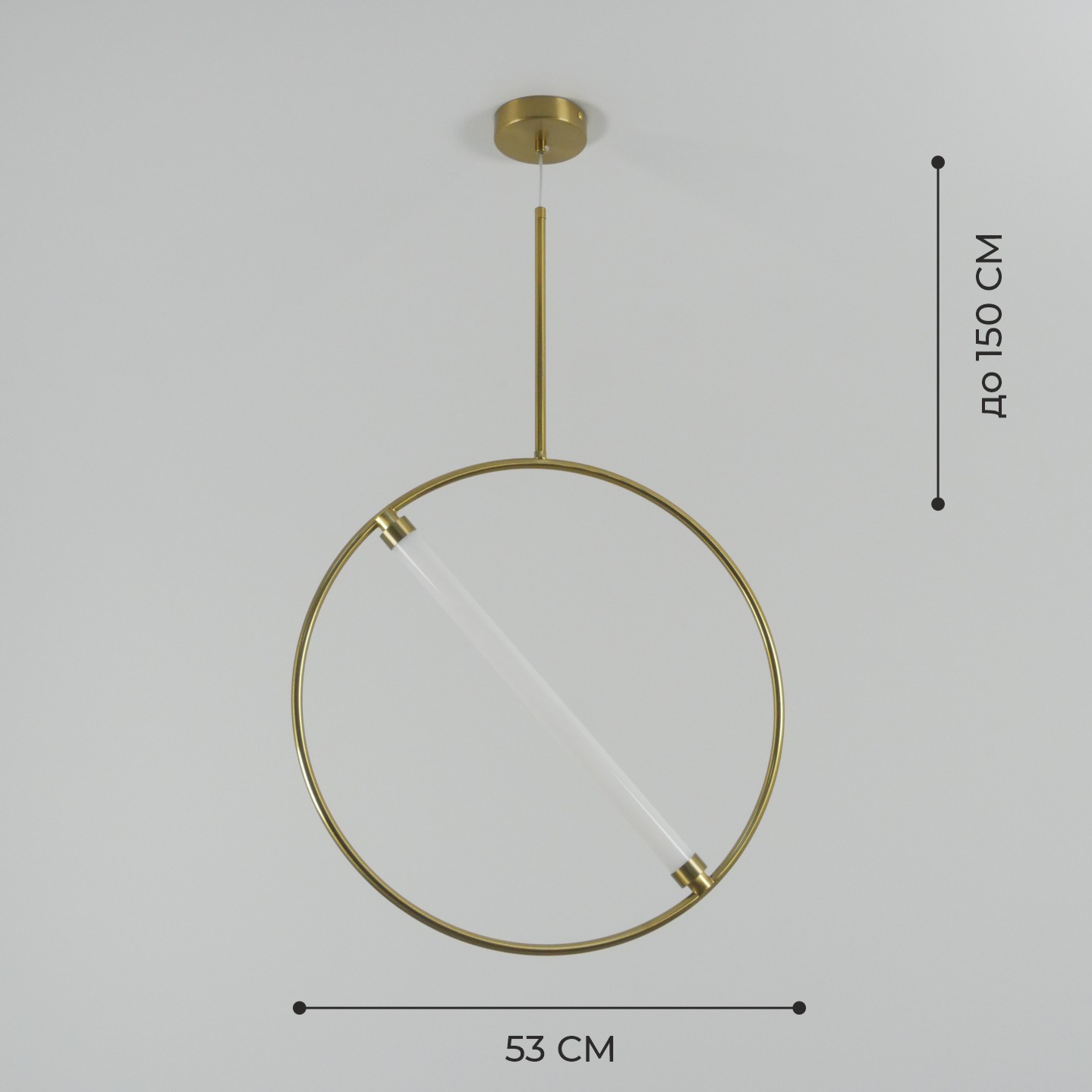 Светильник подвесной ElegantLight DZN-8333 БРОНЗА D530/H1500/1/LED/ BRRING 22-12 (2 из 10шт в коробк