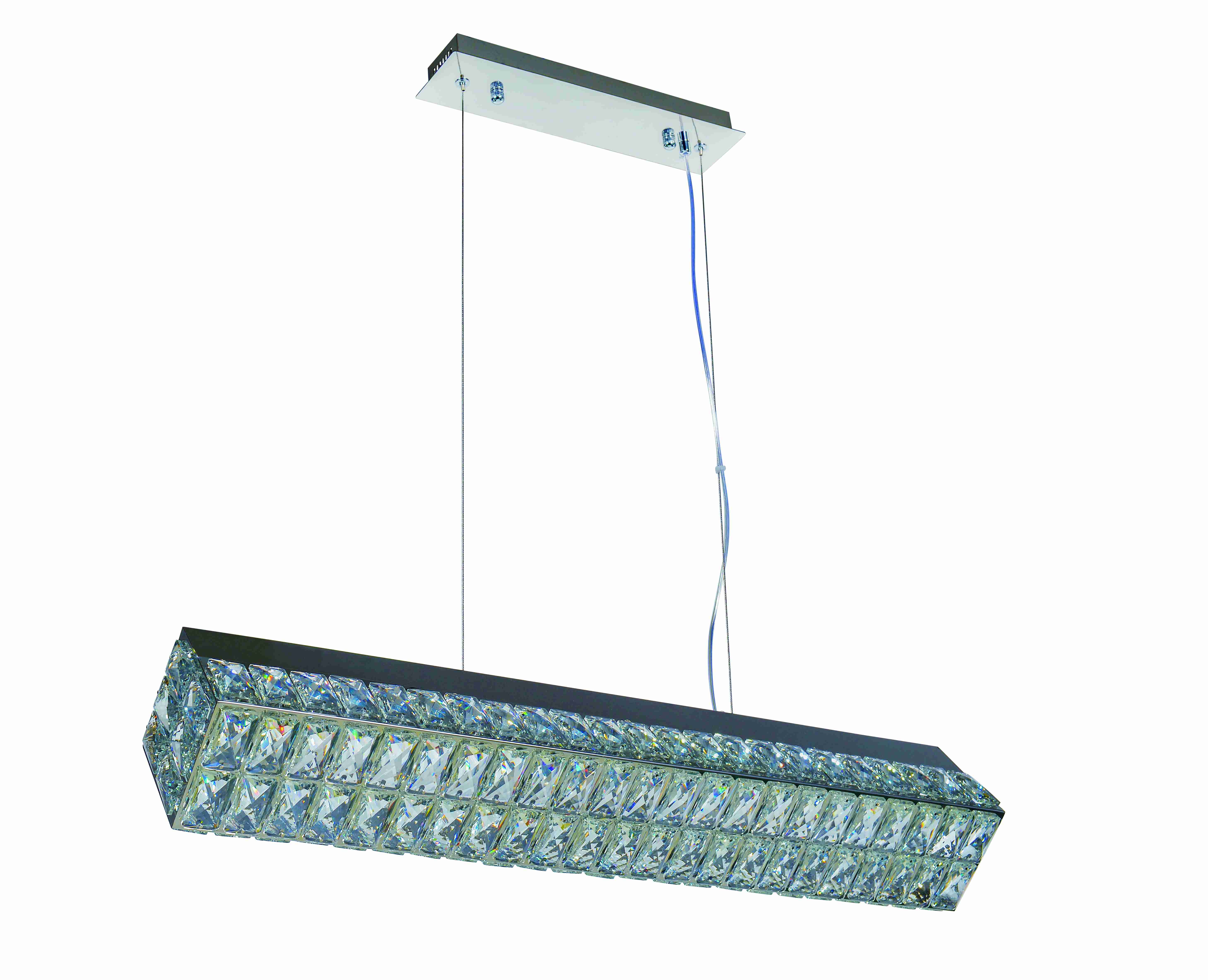 Люстра 800, LED, 33W NewRgy Cristallo 2809R/33W CHROME+CLEAR, Хром+Прозрачный