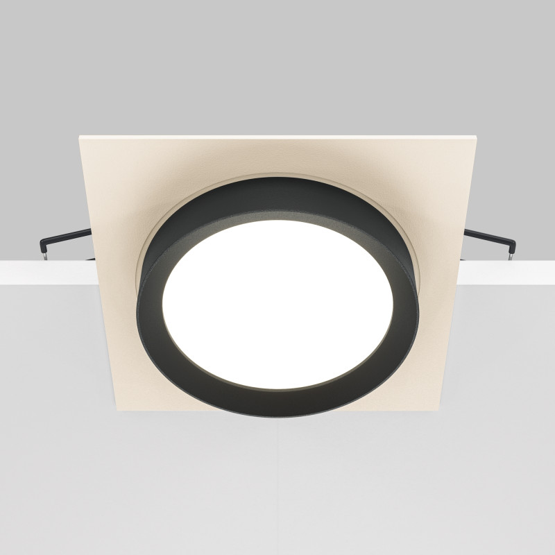 Светильник 11 см, GX53, IP20 Maytoni Downlight Hoop DL086-GX53-SQ-WB, белый-черный