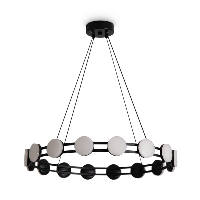 Подвесная люстра 60 см, 32W, 3000K, Freya Collar FR6180PL-L32B, черный