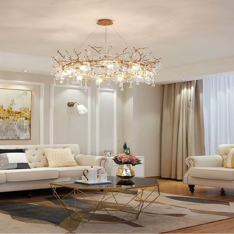 Светильник потолочный ElegantLight DZN-5395 БРОНЗА  D1000/H300/16/G9/40W TWIG 25-05