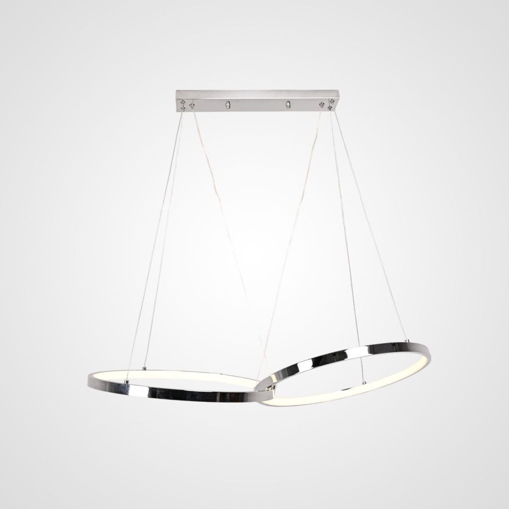 Подвесная люстра ZENDA D40+D40 80*40*4 см, 2*LED*15W, 3000, 4000, 6000K, ImperiumLoft zenda01, Серебристый