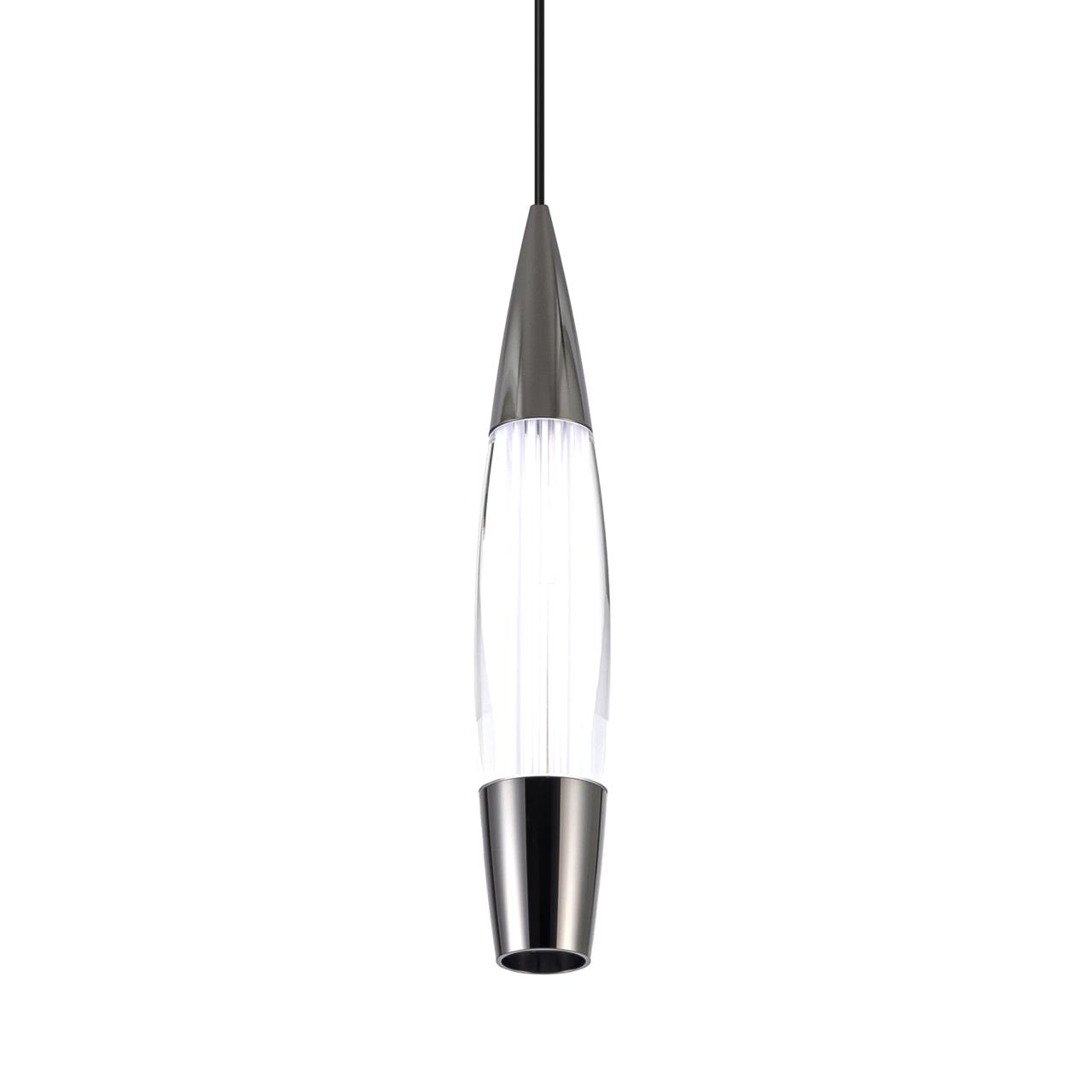 Подвесной светильник *5*180 см, LED 9W, 4000K, Чёрный, Хром LED4U L7123-1 CR-BK