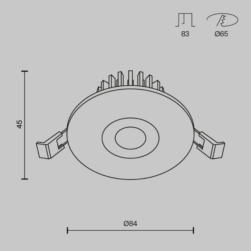Светильник 9 см, 7W, 4000K, Maytoni Downlight Zen DL038-2-L7B4K, черный