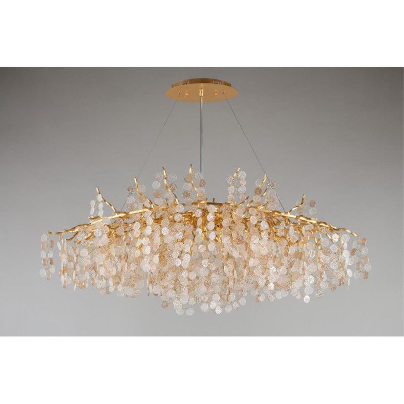 Подвесная люстра 120*60*70-160 см, 12*G9, 5W, Aployt AURORA APL.845.03.12, золотой