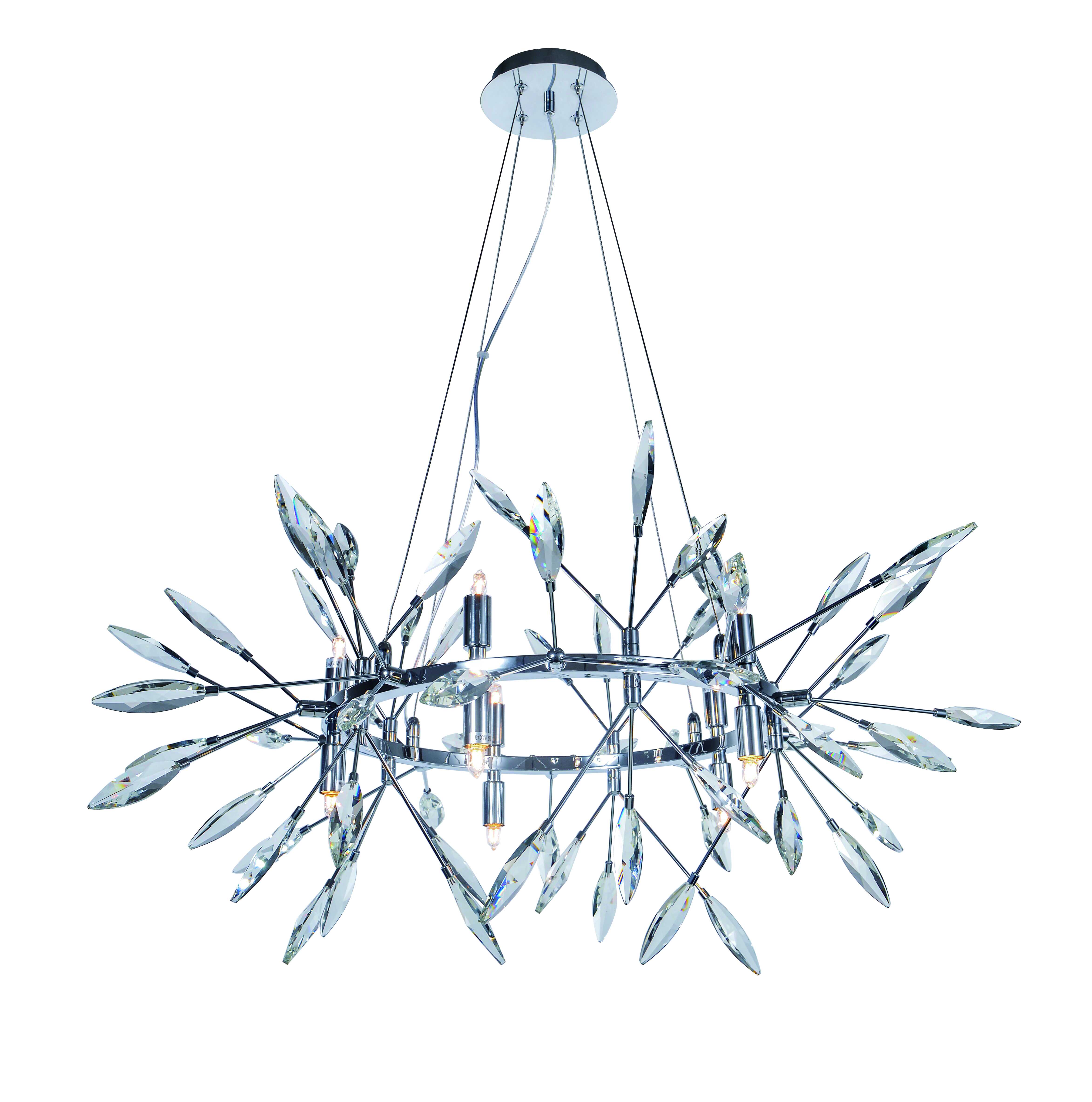 Люстра 850*420-1200, 10*G9, 40W NewRgy Cristallo 5705R/10A CHROME+CLEAR, Хром+Прозрачный