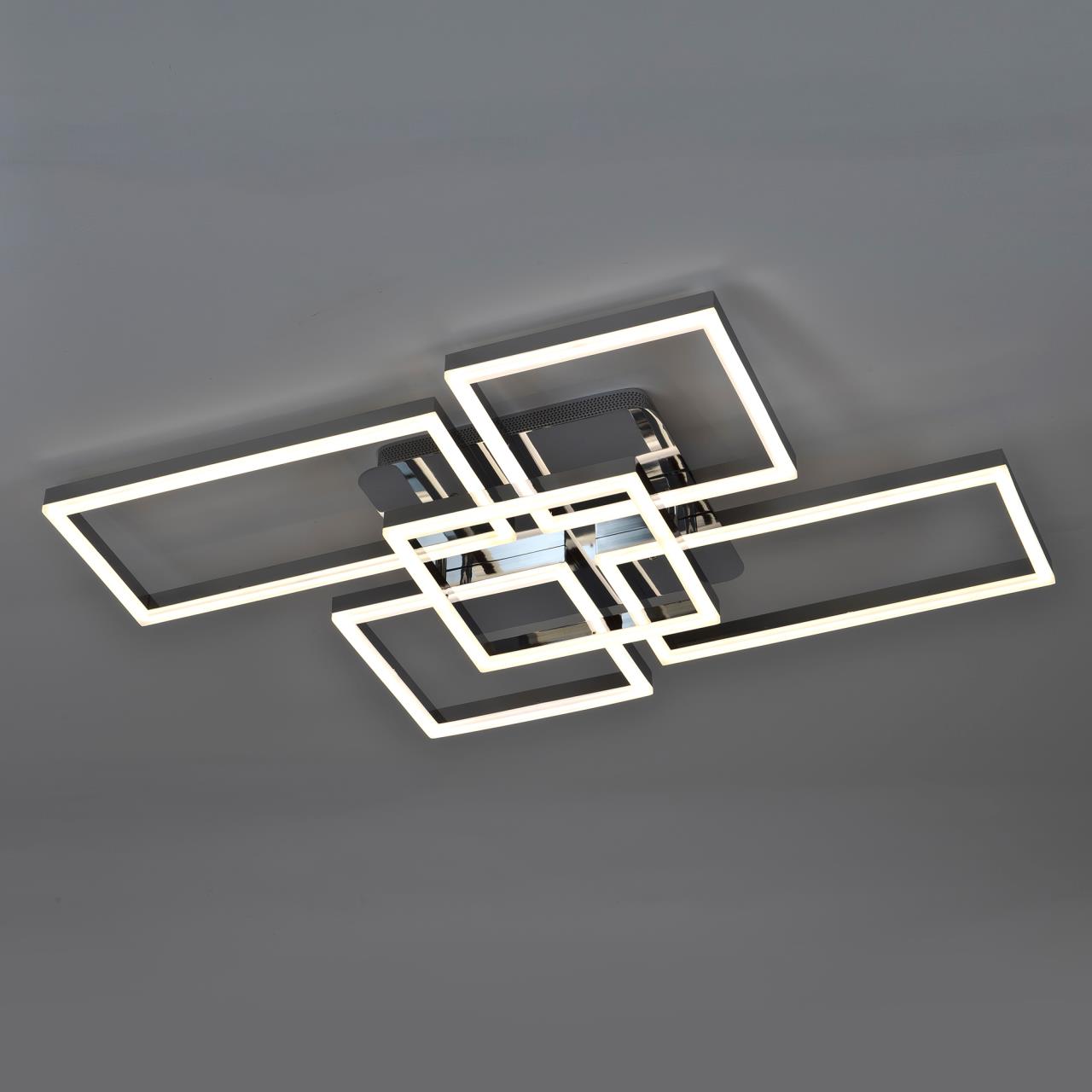 Потолочный cветильник 86*56*10 см, LED 216W, 3000 / 6000K, Хром LED4U L11003-5 CR