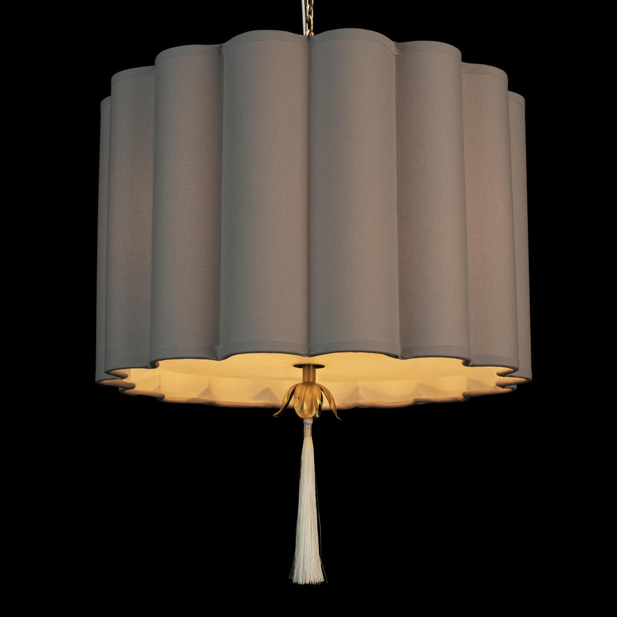 Подвесной светильник 40,7*49 см, 3*E14 LOFT IT Mellow 10306P Grey linen латунь