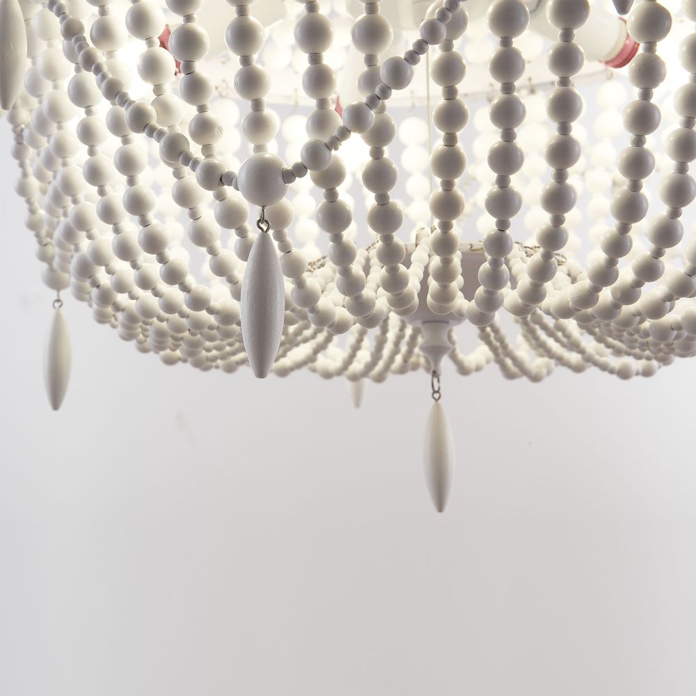 Люстра Anselme White Wood Large Chandelier 50*50*70 см, 5*E14*40W, ImperiumLoft 40.1934-0, Белый