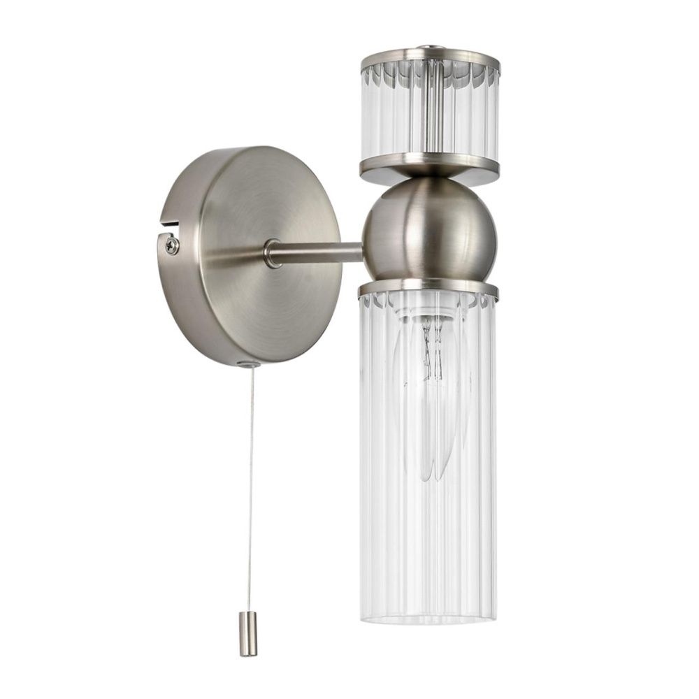 Бра с выключателем *10*25-25 см, 1*E14*40W, Lumion Denver LUM8277/1W, стальной; серебристый