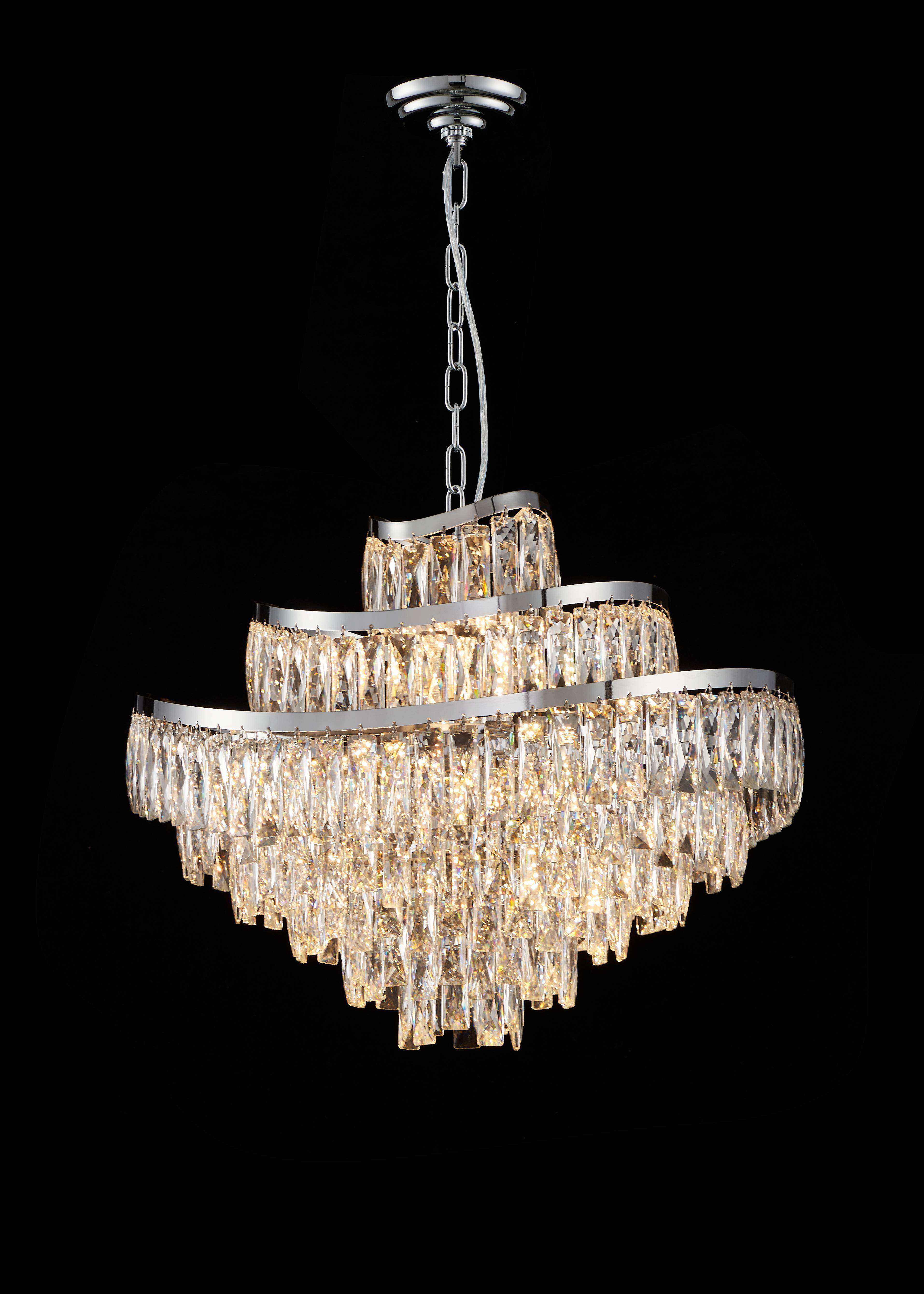 Люстра 550*440, 12*E14, 40W NewRgy Cristallo H68-ф550*H440 CHROME, Хром