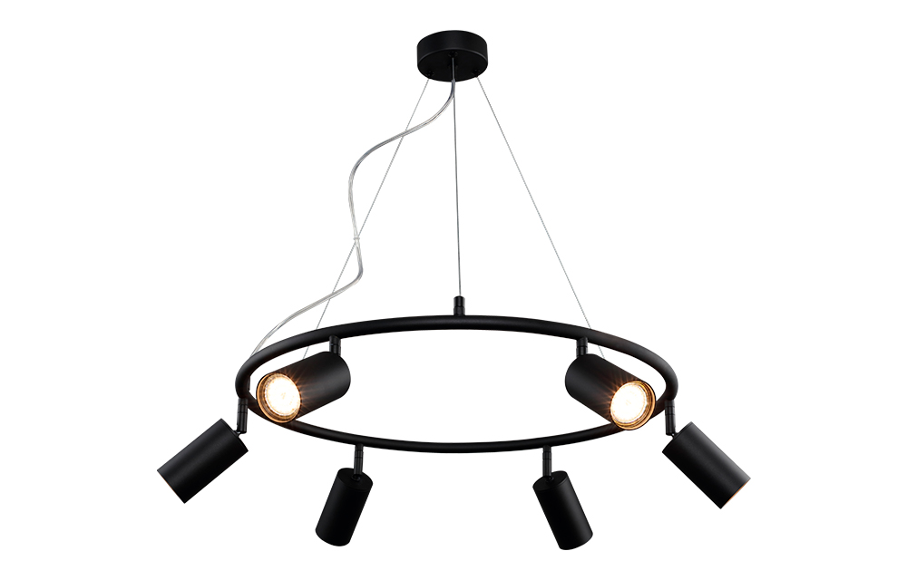 Светильник подвесной 60 см, 6*GU10*50W,  Crystal Lux CLT 015C6 D600 BL, Черный