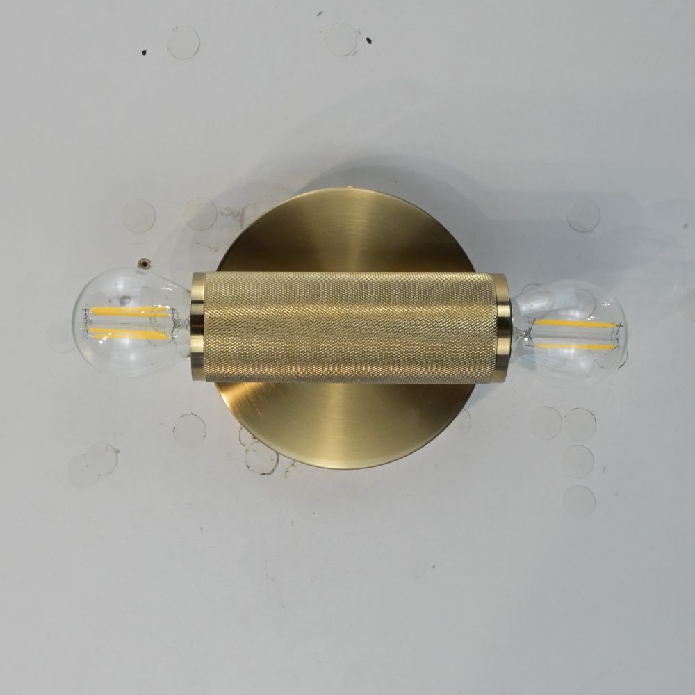 Бра RH Utilitaire Inline Sconce Brass 28,5*8*10 см, 2*E27*60W, ImperiumLoft 44.557, Латунь