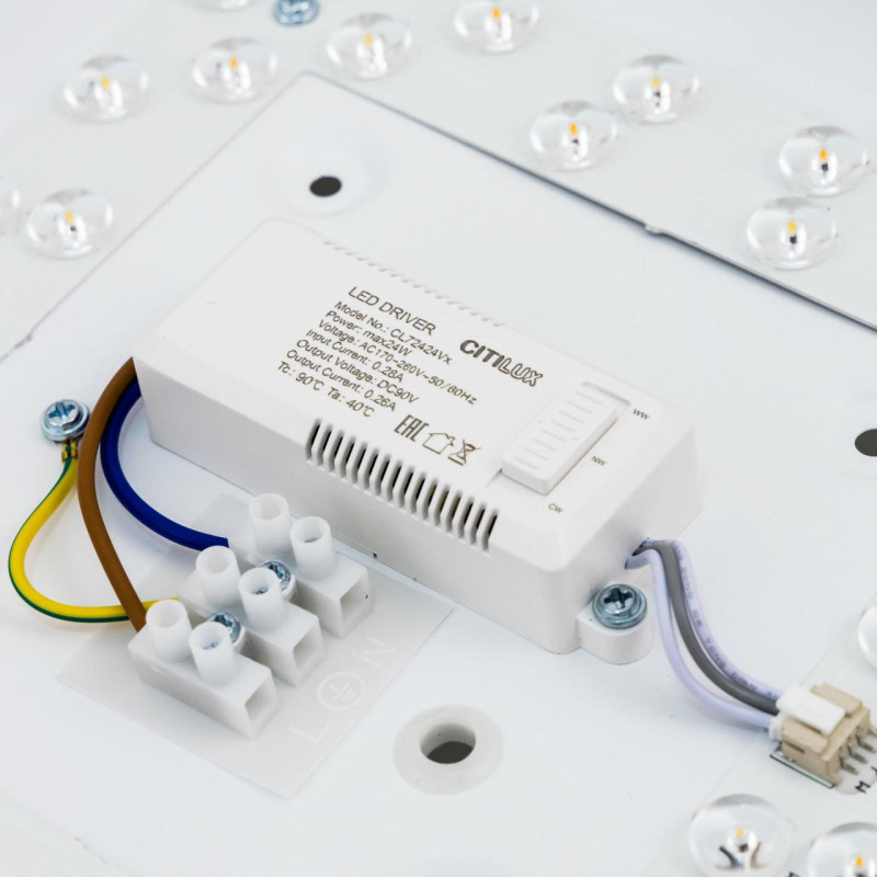 Cветильник 30 см, 24W, 3000-5500K, Citilux Купер CL724K24V0 RGB, белый