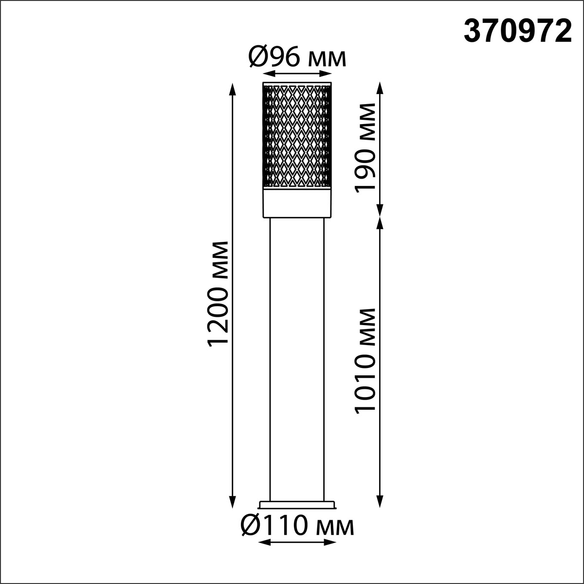 Светильник ландшафтный 120 см, NOVOTECH MATRIX 370972, черный