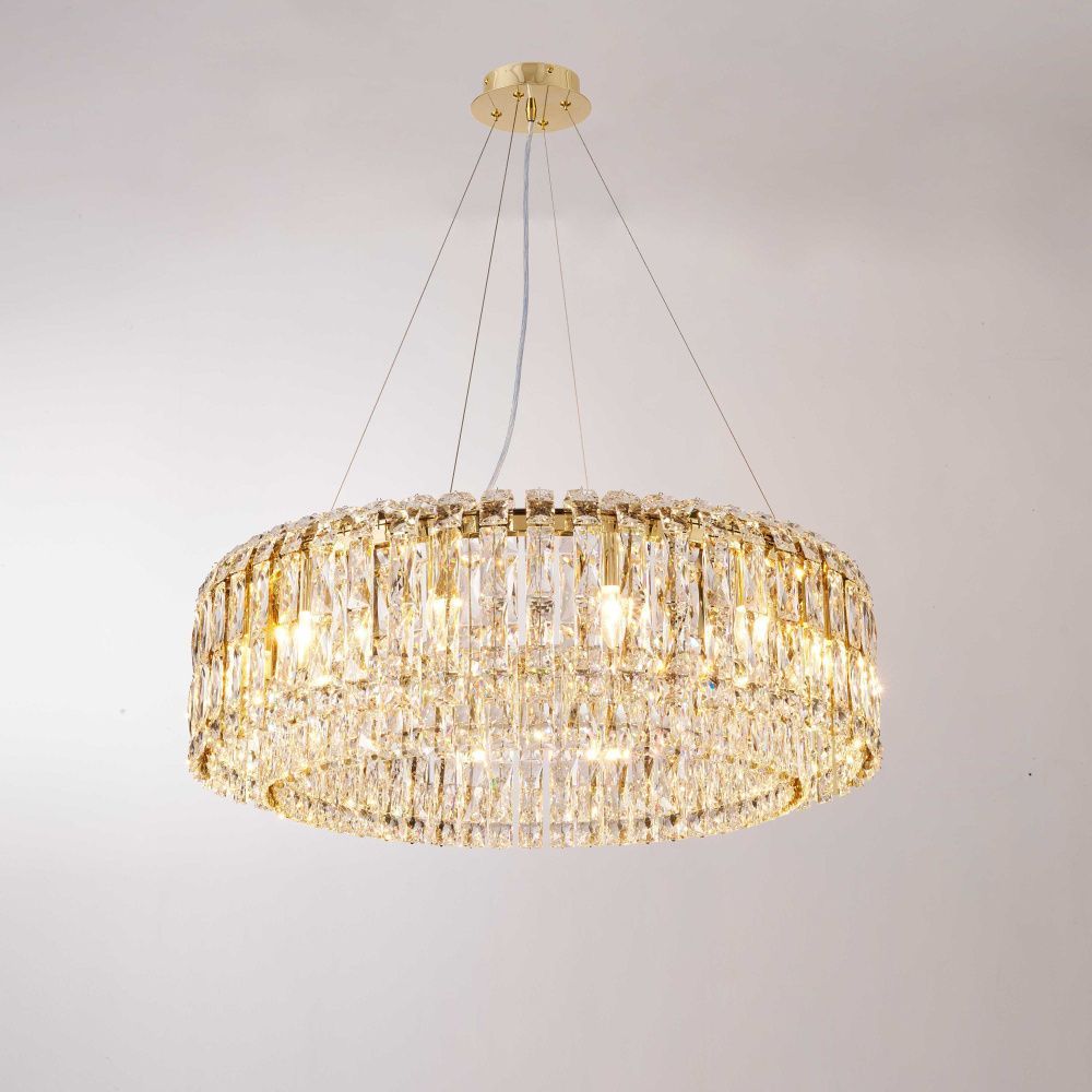 Люстра Ø800 x H280 (1200), мм, 12*40W (480W), H GOLD (Золото) NewRgy NW090-ф800*H280(1200) H GOLD