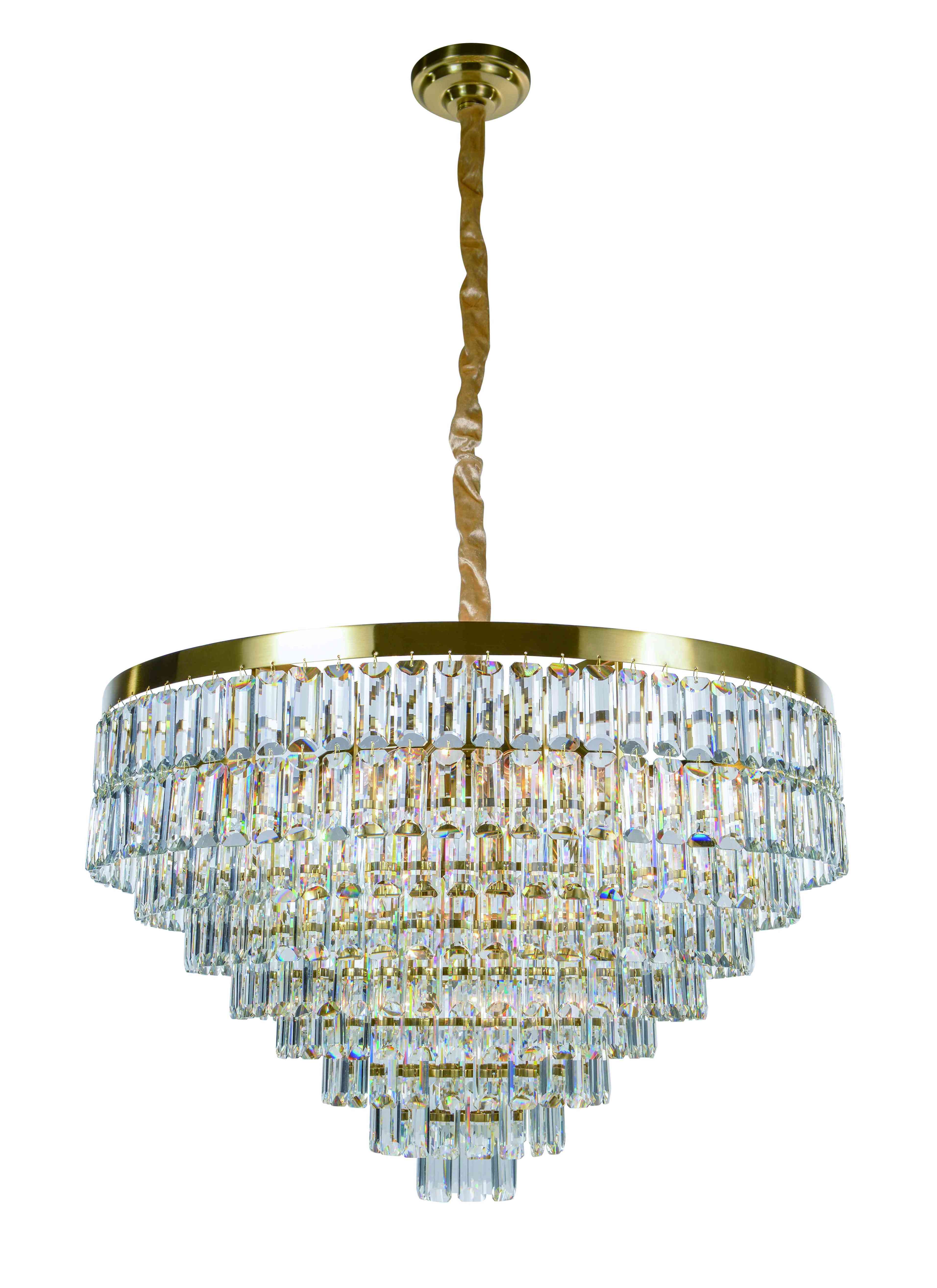 Люстра  800*550, 18*E14, 40W NewRgy Cristallo 2752P/18A PLATING BRASS+CLEAR, PLATING BRASS+CLEAR