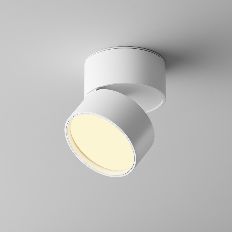 Накладной светильник 8,5*8,5*8 см,  LED, 12W, 3000К, Maytoni Technical ONDA C024CL-12W2.7K-W-1 белый