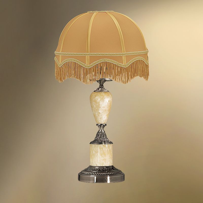 Настольная лампа с абажуром в стиле Ретро Good light Петергоф 23-36/3322 бронза/белый