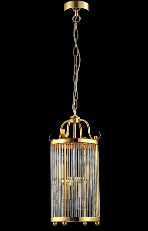 Светильник подвесной 23 см, Crystal Lux TADEO SP4 D200 GOLD/TRANSPARENTE Золото