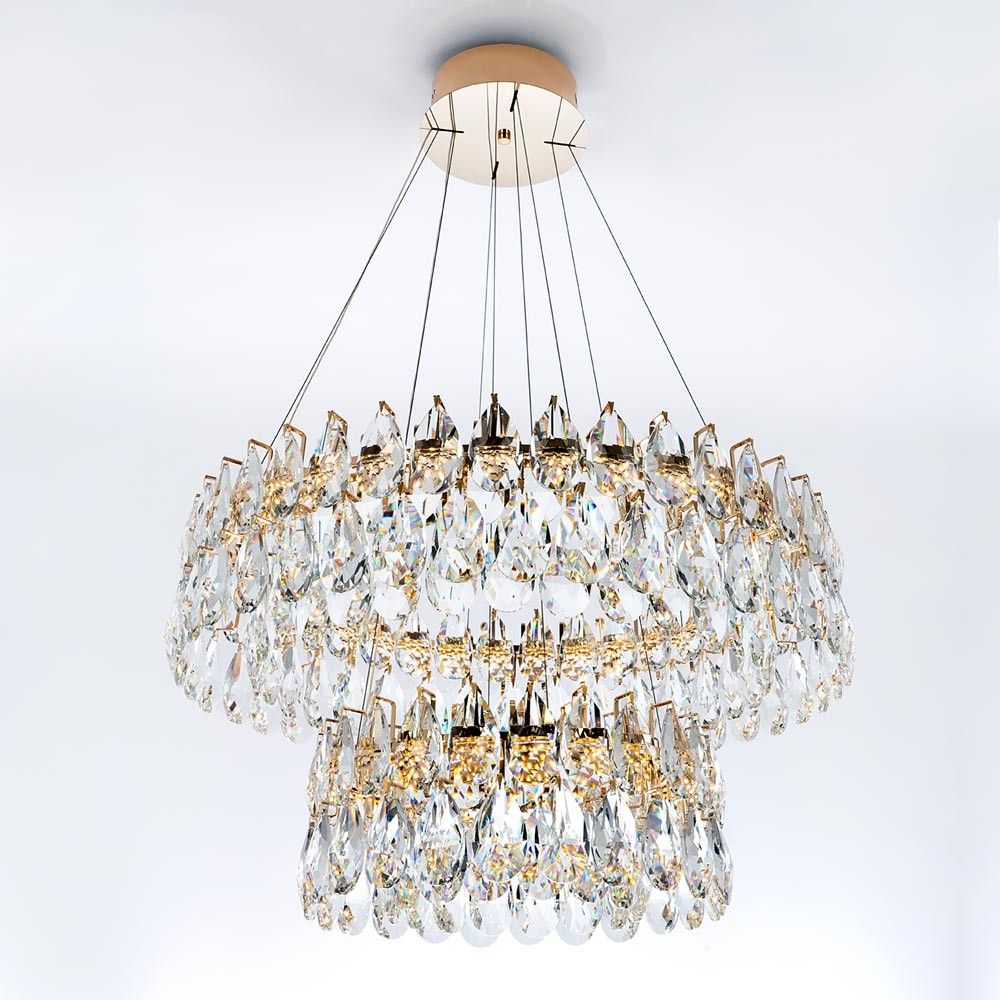 Подвесная люстра 80*80/150 см, LED 96W 3000-5500K MODELUX premium ML.6900.800P GD золото