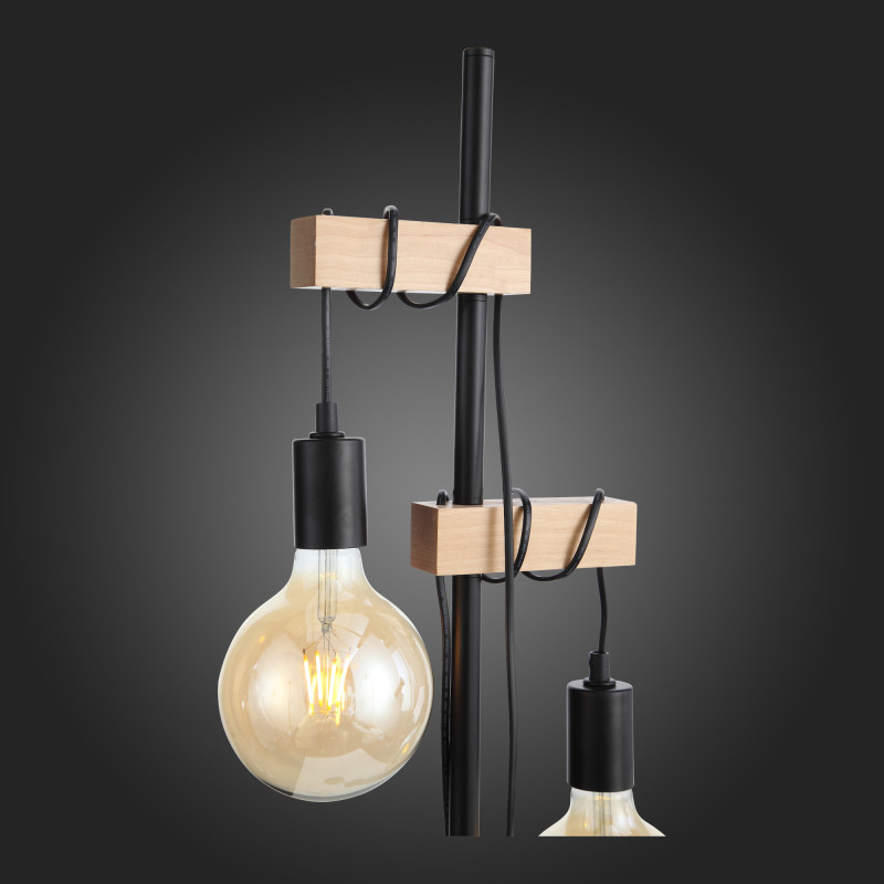 Торшер 24*26 см,  EVOLUCE BAGETTI SL1142.405.01 Черный, Светлое дерево