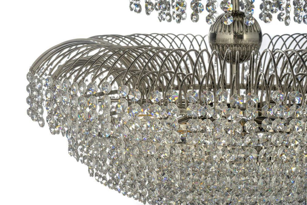 Люстра подвесная *60*45 см, 10*E14*40W, Arti Lampadari Salentino Salentino E 1.5.60.100 N, Матовый никель