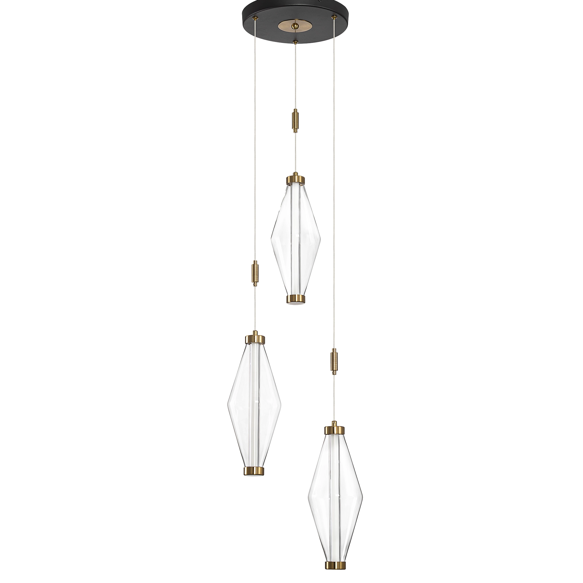 Подвесной светильник *33*60-140 см, *LED*15W, 3000K, Citilux Tanna CL253020, Латунь\Чёрный