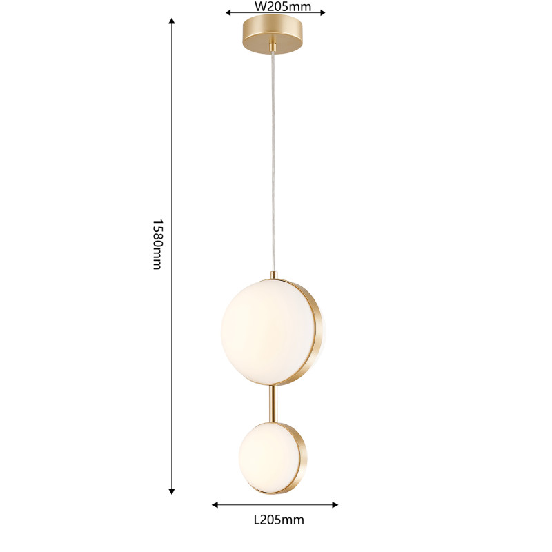 Подвесной светильник 20,5*158 см, LED, 15W, 4000К, Favourite Asterismo 4448-2P латунный
